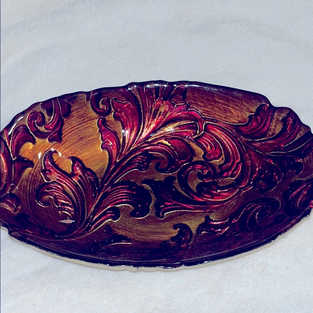 Arda glassware red & gold reverse painted